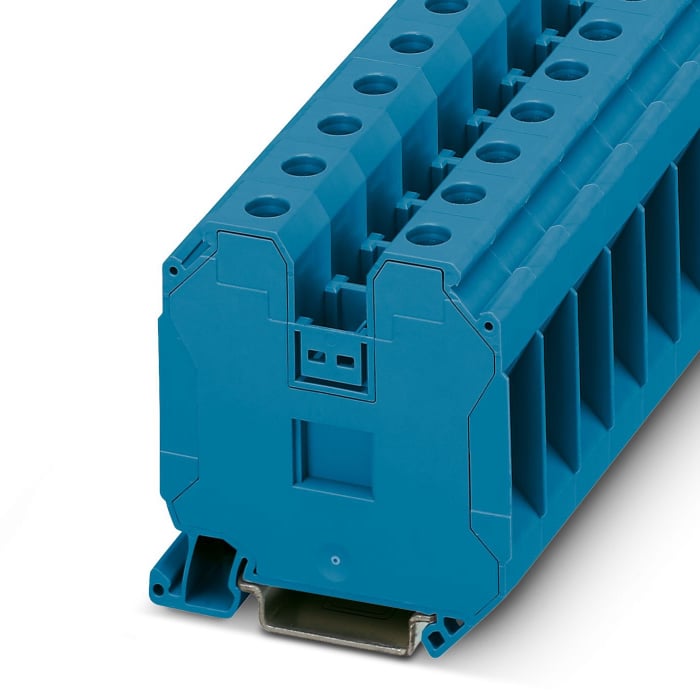 35mm screw terminal block, 15to0awg,blue