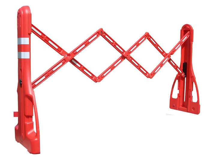 RS PRO Red & White Polypropylene Extendable Barrier