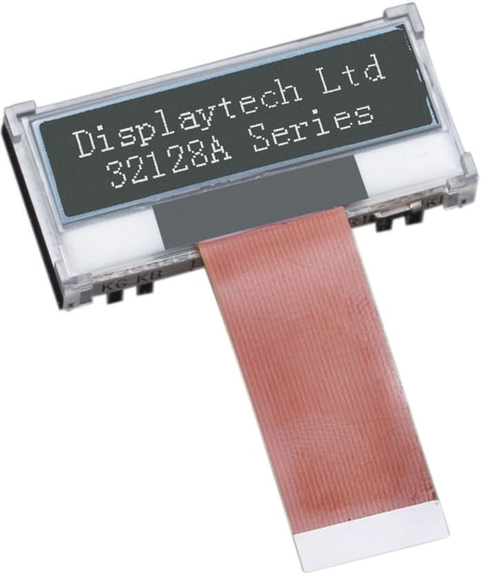 Display monocromo LCD gráfico Displaytech, transflectivo, 128 x 32pixels, área 54.8 x 19.1mm
