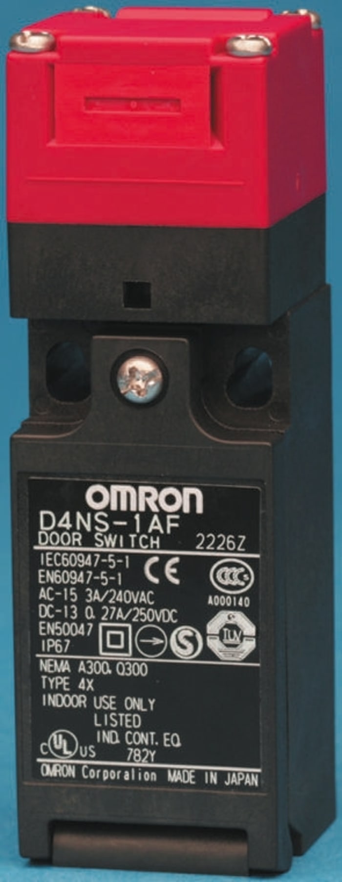 Safety Limit Switch With Key Actuator, Plastic, 2NC