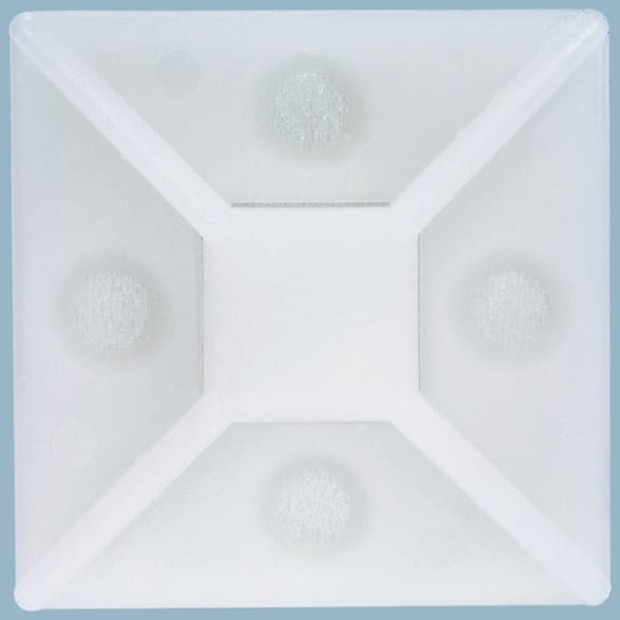 Self Adhesive Natural Cable Tie Mount 38 mm x 38mm, 10mm Max. Cable Tie Width