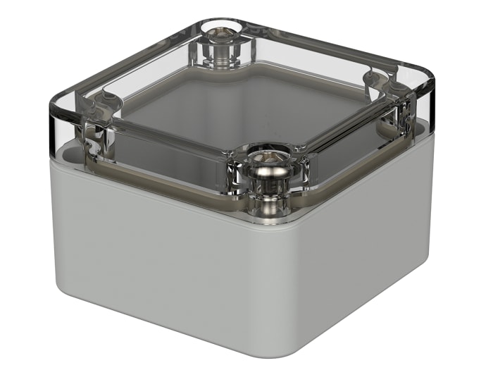 Bopla Euromas Series Light Grey Polycarbonate Enclosure, IP66, IK07, Transparent Lid, 52 x 50 x 35mm