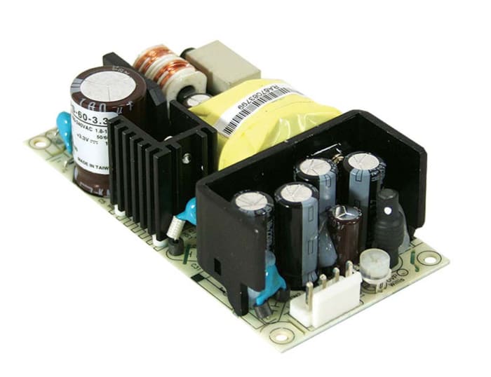 MEAN WELL Switching Power Supply, RPS-60-24, 24V dc, 2.5A, 60W, 1 Output, 127 → 370 V dc, 90 → 264 V ac