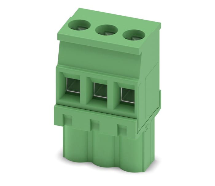 Phoenix Contact, 5.08mm Pitch, MVSTBW 2.5/ 3-ST-5.08, 3 Way, , Pluggable Terminal Block, Plug, Cable Mount, Screw Down