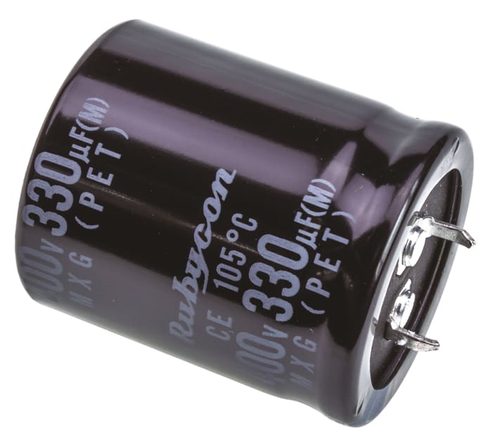 Rubycon 330μF Aluminium Electrolytic Capacitor 400V dc, Snap-In - 400MXG330MEFCSN30X35
