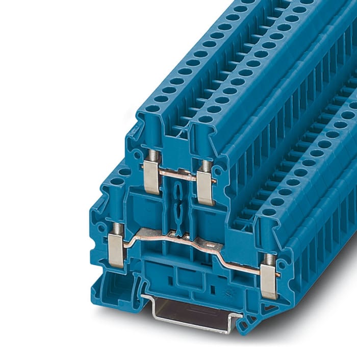 Bloc de jonction à deux étages Phoenix Contact UTTB 4 BU, 0.14 → 6mm², A visser, Bleu