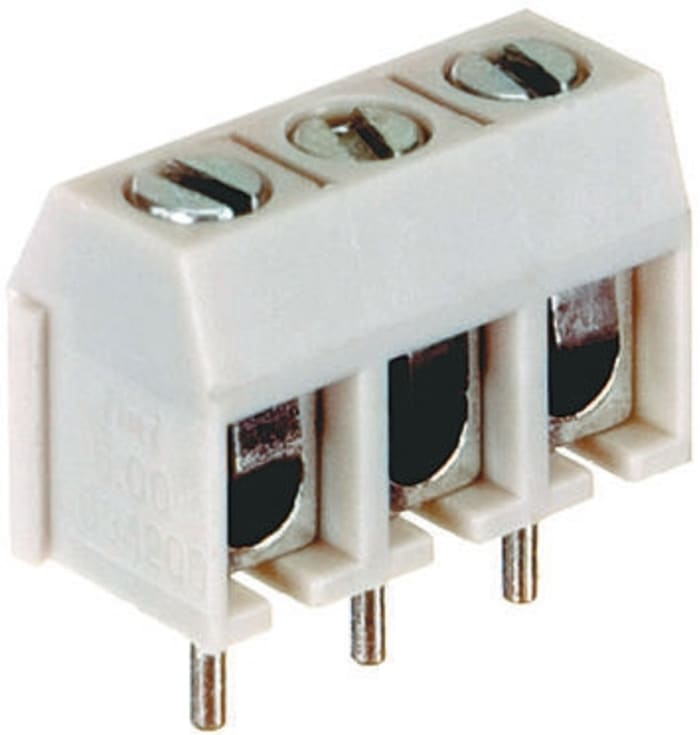 ABB L 034 200 Series PCB Terminal Block, 3-Contact, 5mm Pitch, Through Hole Mount, 1-Row, Solder Termination