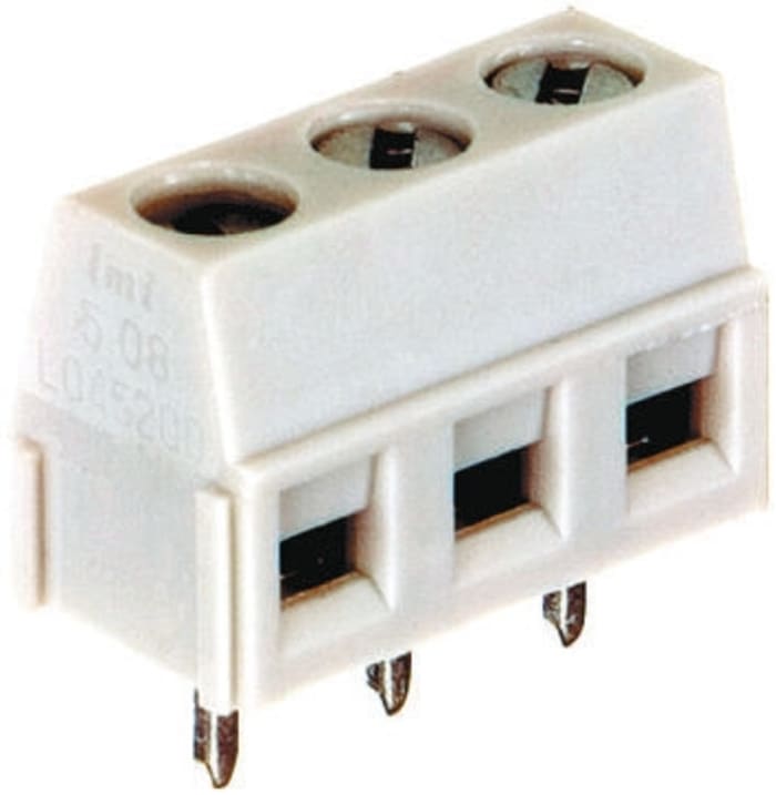 Bloque de terminal PCB Hembra a 90° ABB de 2 vías, paso 5.08mm, 13.5A, de color Gris, montaje Montaje en orificio