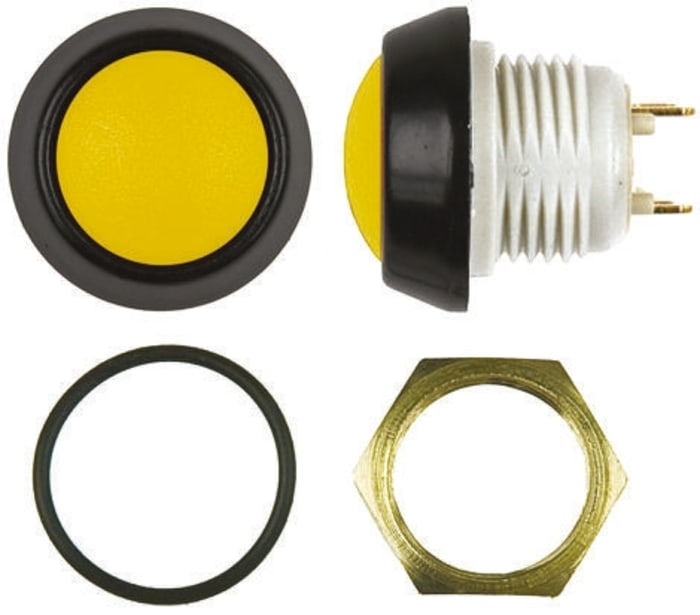 ITW Switches 48 Series Miniature Push Button Switch, Latching, Panel Mount, 13.6mm Cutout, SPST, Clear LED, 48V dc, IP67