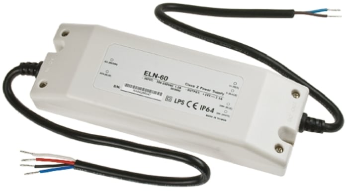 MEAN WELL, 27V Output, 62.1W Output, 2.3A Output, Constant Voltage