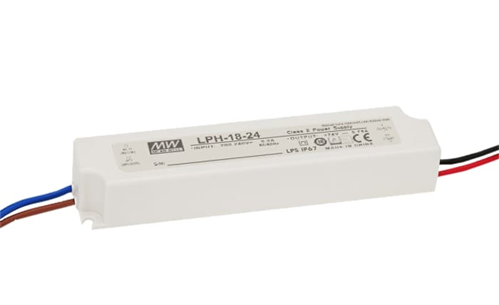 MEAN WELL LED Driver, 36V Output, 18W Output, 0 → 500mA Output, Constant Voltage