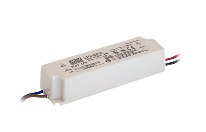 MEAN WELL LED Driver, 15V Output, 20W Output, 1.33A Output, Constant Voltage