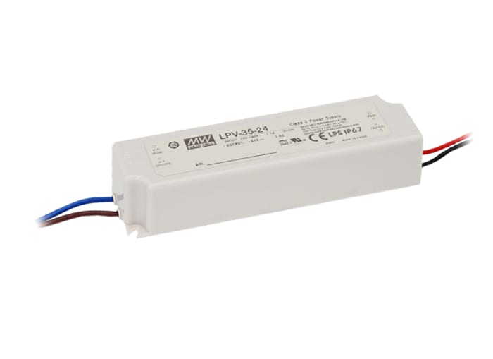 MEAN WELL LED Driver, 36V Output, 36W Output, 1A Output, Constant Voltage