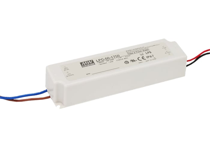 MEAN WELL LED Driver, 9 → 48V Output, 50.4W Output, 1.05A Output, Constant Current