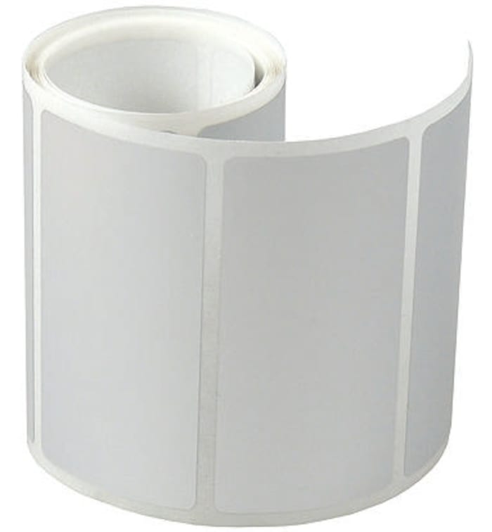 HellermannTyton Silver Label Roll, 63.5mm Width, 50.8mm Height, 500Per Roll Qty