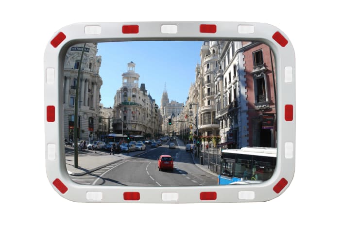 Miroir convexe RS PRO Rectangulaire, pour Extérieur 540mm x 350 mm