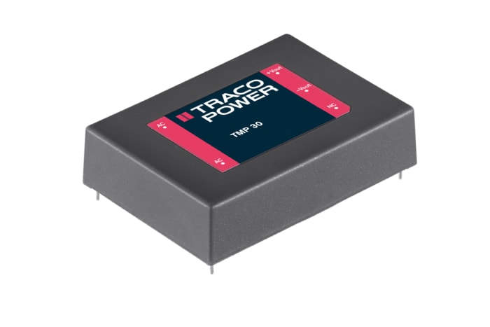 TRACOPOWER Switching Power Supply, TMP 30124, 24V dc, 1.25A, 30W, 1 Output, 120 → 370 V dc, 85 → 264 V ac