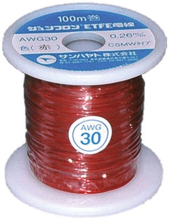 Sunhayato JUNFLON Series Red Hook Up Wire, ETFE Insulation