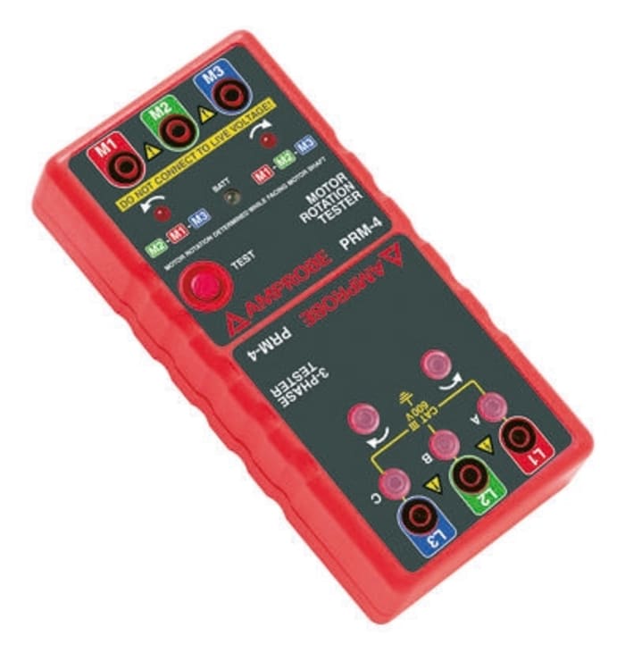 Amprobe PRM-4 Phase Rotation Tester, CAT III 600 V, 70Hz Max, 600V ac Max