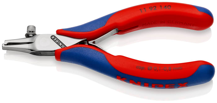 Knipex 11 92 140 Series Stripping pliers for electronics, 0.1mm Min, 0.8mm Max, 140 mm Overall