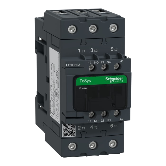 Schneider Electric TeSys D LC1D Contactor, 110 V ac Coil, 3-Pole, 50 A, 22 kW, 3NO, 690 V ac