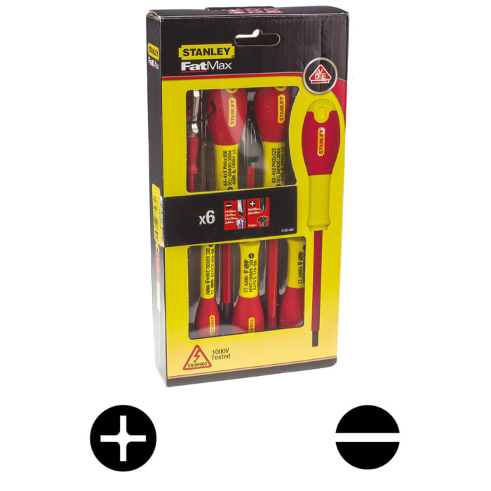 AABTools  STANLEY 0-65-007 6 Pieces Slotted Screwdriver Set