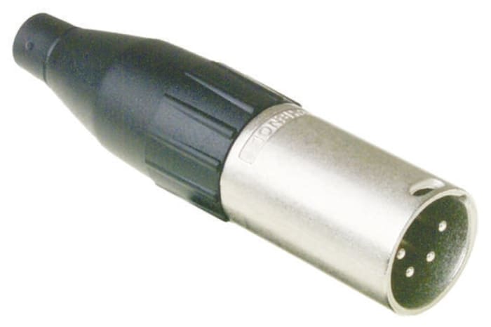 Conector XLR Macho de 4 pines Amphenol, contactos de Bronce Fosforado revestidos de Plata, 10A, Montaje de Cable