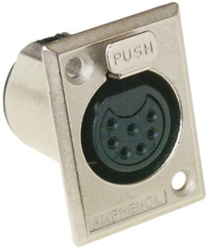 Amphenol Panel Mount XLR Connector, Female, 7 Way, Gold Plating