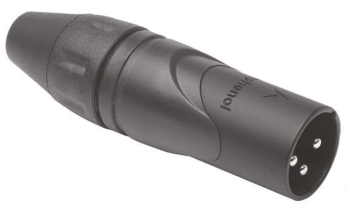 Conector XLR Macho de 3 pines Amphenol, contactos de Latón revestidos de Plata, 15A, Montaje de Cable
