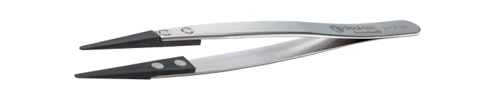 ideal-tek 130 mm, Stainless Steel; Plastic Tipped, Flat; Rounded, ESD Tweezers