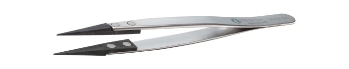 ideal-tek 130 mm, Stainless Steel; Plastic Tipped, ESD Tweezers