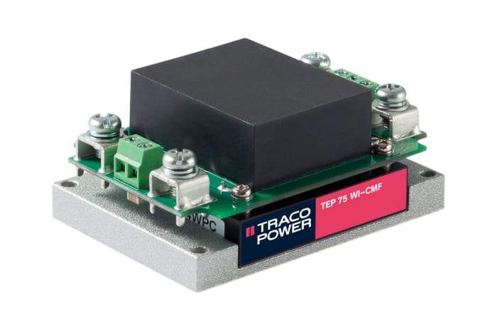 TRACOPOWER TEP 75WI DC-DC Converter, 12V dc/ 6.3A Output, 9 → 36 V dc Input, 76W, Chassis Mount, +75°C Max Temp