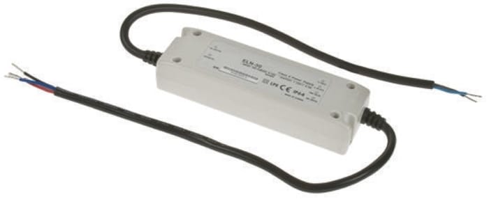 Driver LED tensión constante Mean Well, IN: 127 → 370 V dc, 90 → 264 V ac, OUT: 24V, 1.25A, 30W