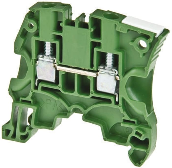 Entrelec 1SNK505061R0000 ZS4 Series Green, 4mm², Double-Level, Screw Termination, ATEX