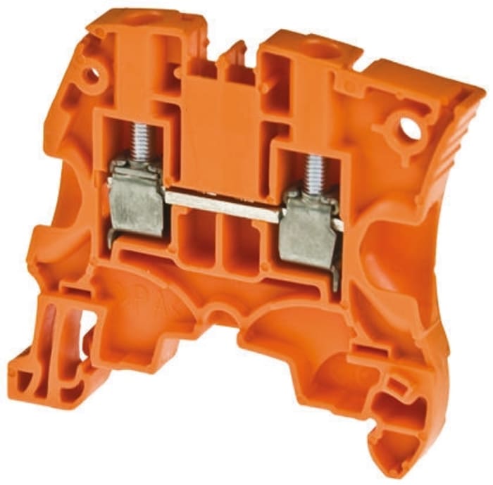 Bloc de jonction de traversée Entrelec ZS4, 4mm², A visser, Orange