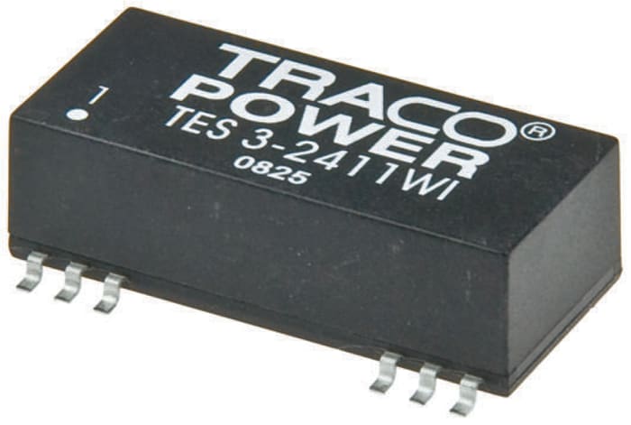 TRACOPOWER TES 3WI DC-DC Converter, 15V dc/ 200mA Output, 9 → 36 V dc Input, 3W, Surface Mount, +71°C Max Temp