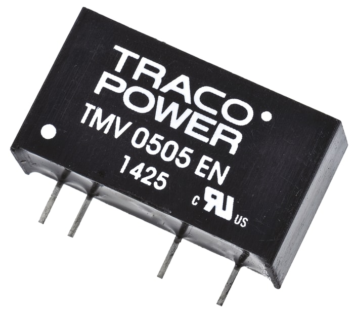 TRACOPOWER TMV EN Isolated DC-DC Converter, ±5V dc/ ±100mA Output, 10.8 → 13.2 V dc Input, 1W, Through Hole,