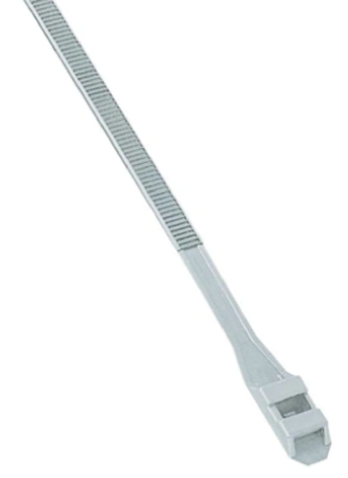 RS PRO Cable Tie, Double Locking, 510mm x 9 mm, Natural Nylon, Pk-100