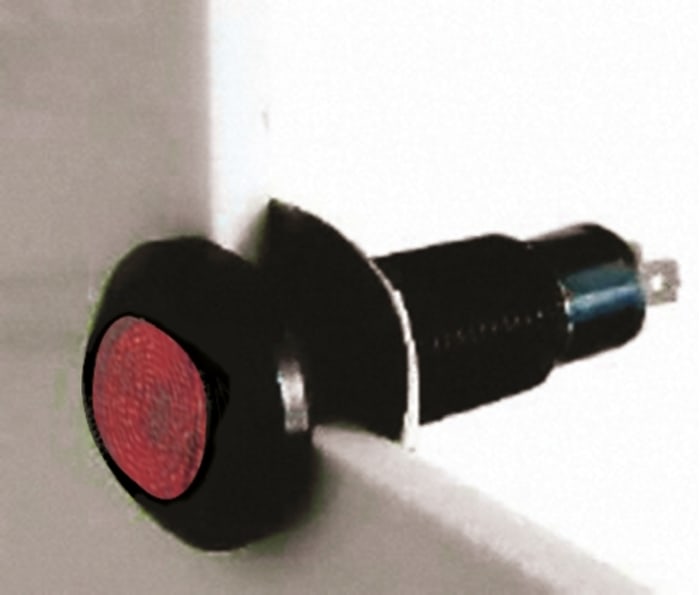 Marl Red Panel Mount Indicator, 12 → 28V, 8.1mm Mounting Hole Size, Solder Tab Termination, IP67