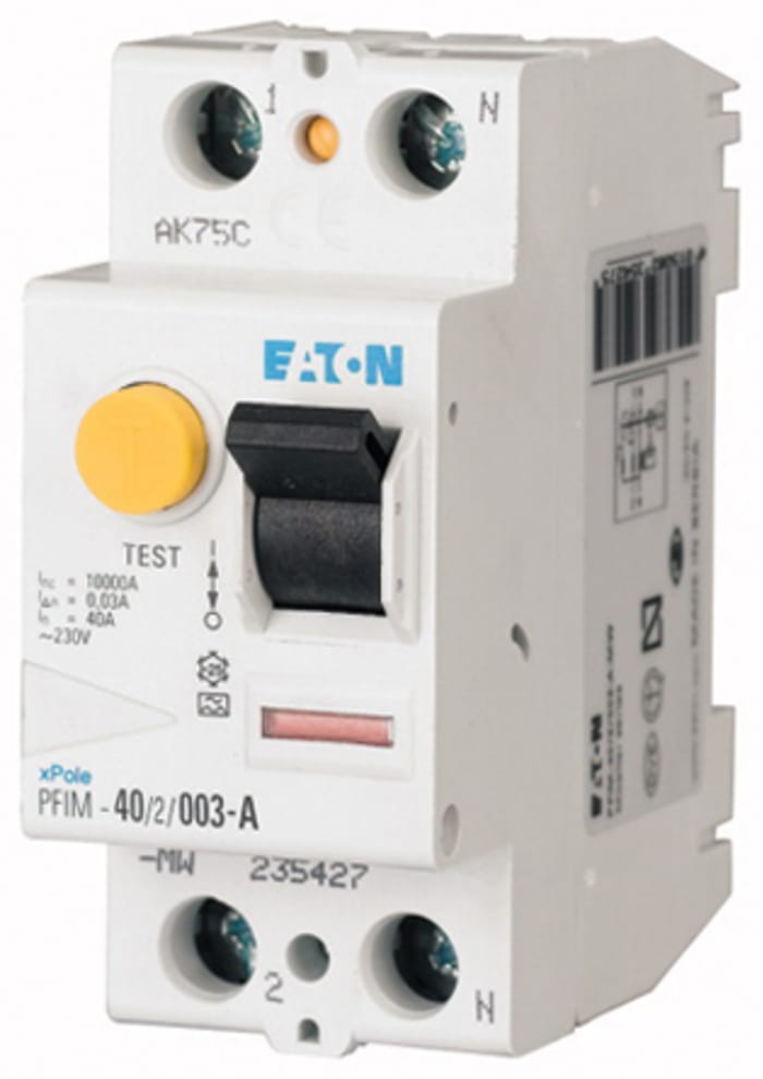 Eaton RCCB, 63A, 1+N Pole, 100mA, Type AC