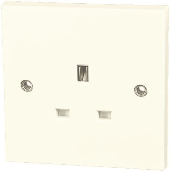 RS PRO White 1 Gang Power Socket, 13A, BS 1363