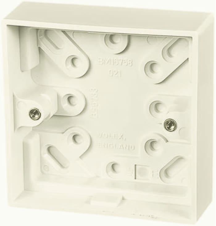 White 1Gang 19mm Architrave Surface Box