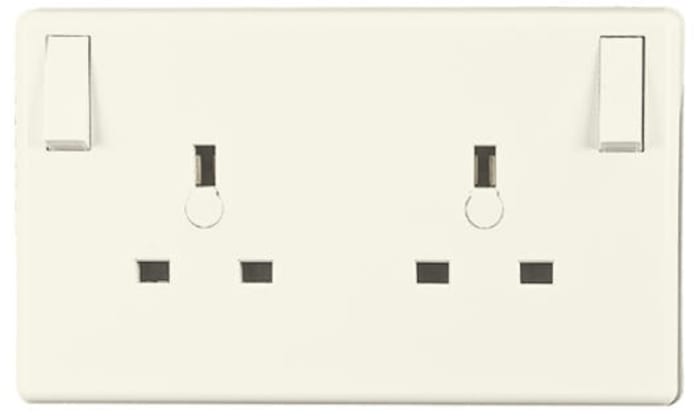 Volex Accessories White 2 Gang Power Socket, 13A, BS 1363