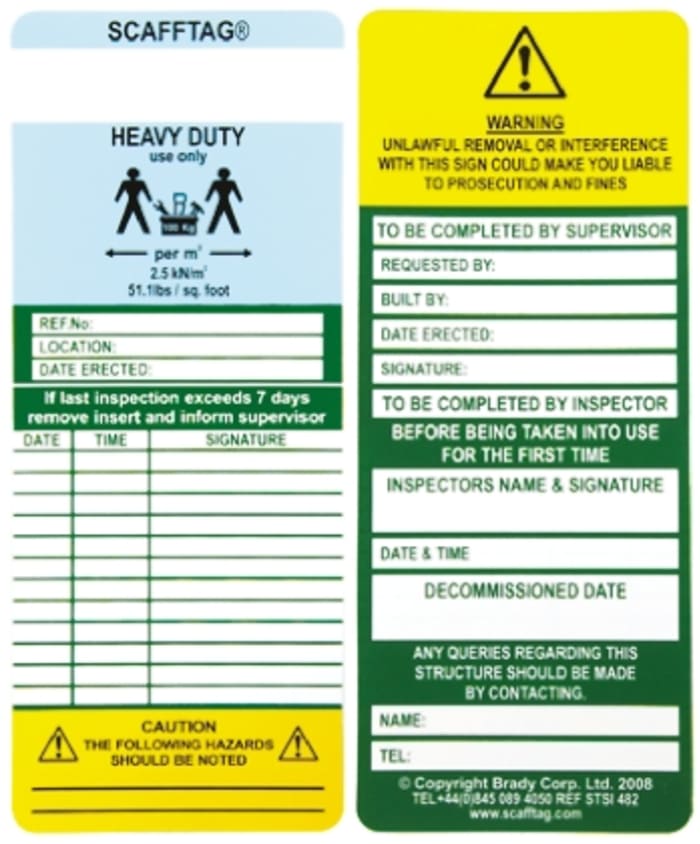 Signs & Labels Blue Safety Insert, 10 per Pack