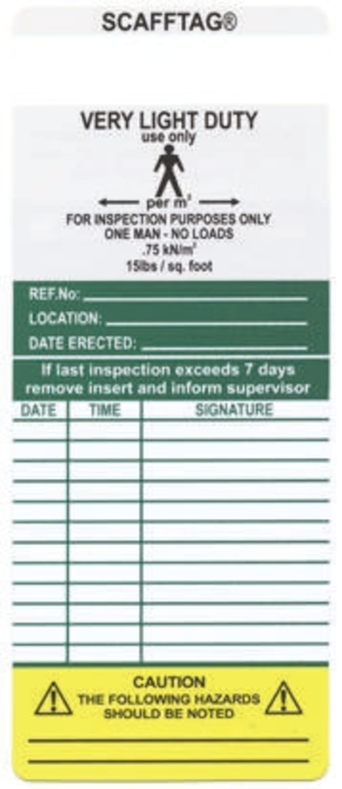 Signs & Labels Grey Safety Insert, 10 per Pack