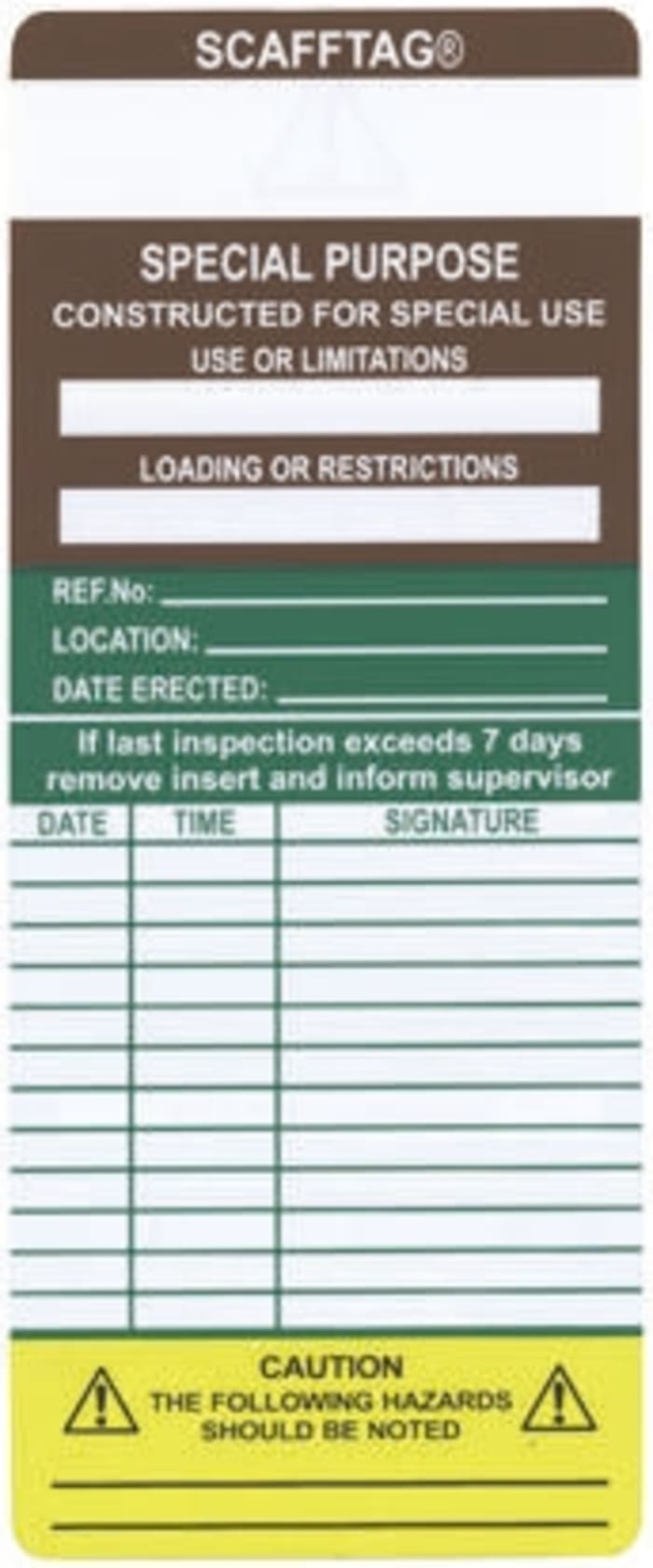Signs & Labels Maroon Safety Insert, 10 per Pack