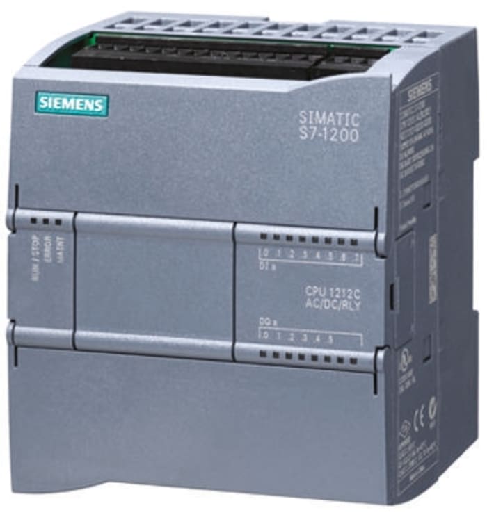 Controlador lógico Siemens SIMATIC S7-1200, 10 (8 digitales, 2 analógicas) entradas tipo Analógico, digital, 6