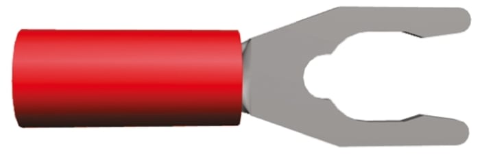 TE Connectivity Crimp Spade Connector, 5mm Stud Size Vinyl, Red