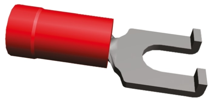 Cosse à fourche à sertir TE Connectivity série PLASTI-GRIP Isolée, Rouge 16AWG 1.65mm² 22AWG 0.26mm²