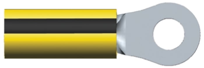 TE Connectivity Crimp Ring Terminal, 3.5mm Stud Size, Black, Yellow